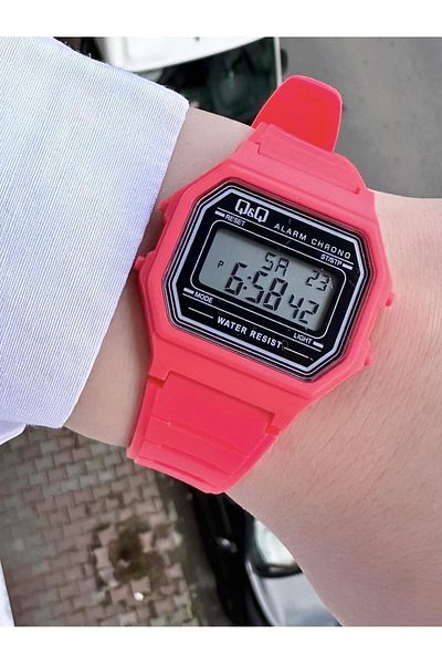 Q&Q Vintage Digital Women's Plastic Cord Wristwatch