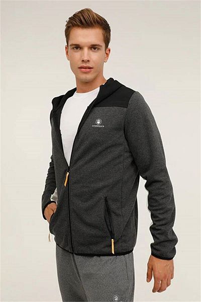 lumberjack A10145125808010 101451258 Ml Denver-c 18cg500 3pr Мъжки суитшърт Антрацит Меланж/черен