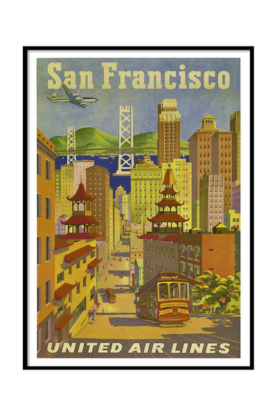 Beril Yamaç Design Studio Reproducere de poster vintage din San Francisco, ar...