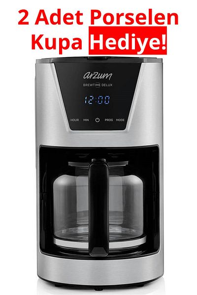 Arzum Ar3081 Brewtime Delux - Filtered Coffee Machine with Gift