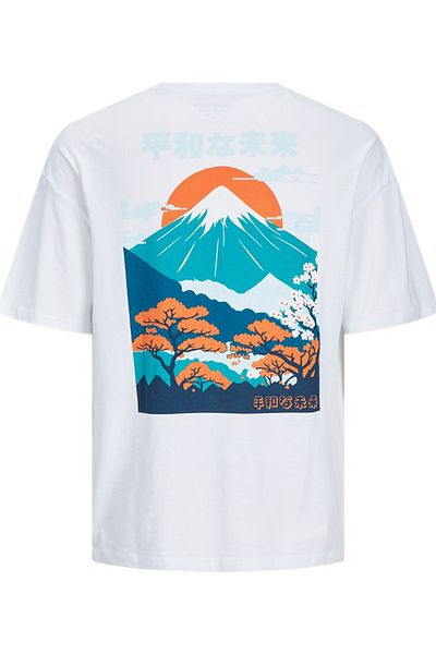 Jack & Jones Crew Neck Front&Back Printed T-Shirt White 77724Y12255692