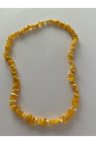 Tesbihci Efendi Drop Amber Adult Necklace Milk Color 46-48 Cm