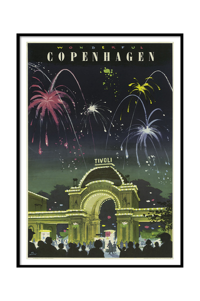 Beril Yamaç Design Studio Reproducere de poster vintage din Copenhaga, artă d...