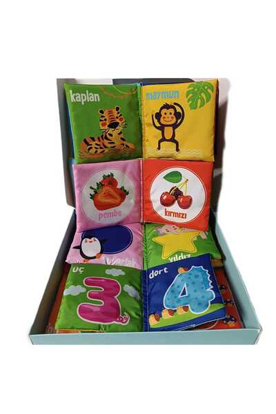 LRS STORE 4 lü Bebeğimin Ilk Kitap Seti Hışırtılı Kitaplar Bez Kitap Seti