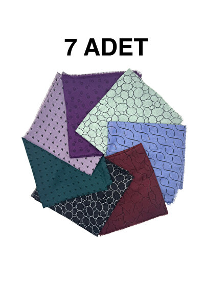 nazipek 7'li Paket Karışık Desen Desen Pigment Baskı Yazma Yumuşak Dokulu Eşa...