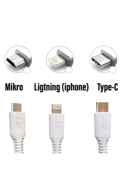 VİZYON Kısa Şarj Kablosu 25cm Powerbank Telefon Şarj Kablosu 25cm