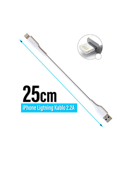 VİZYON Kısa Şarj Kablosu 25cm Powerbank Telefon Şarj Kablosu 25cm