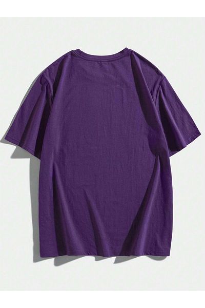 MAGORS Yosemite Printed Oversize Βαμβακερό μωβ μπλουζάκι