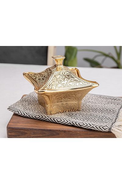 KT HOME Sugar Bowl Large Square Palm Bowl Cube Sugar Bowl Tea Garden Restaurant Cafe Sugar Bowl with Lid