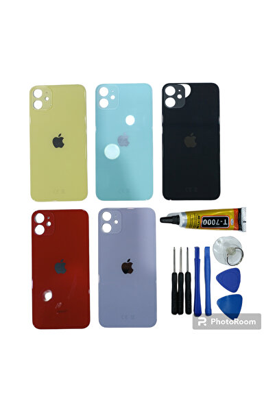 Basriko iPhone 11 Arka Kapak Pil Kapağı Cam Ürün KIRMIZI RENK