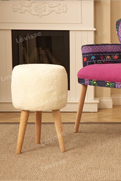 LOVİSSE HOME Life Puf Pofuduk, Handmade Teddy Gürgen Ayak, Uzatma Pufu Kırık ...