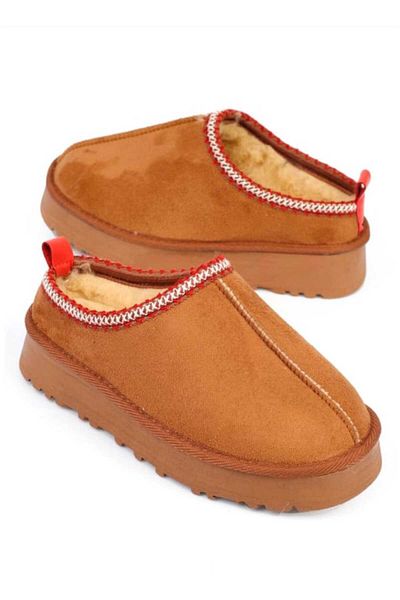 DADWOLF Παντόφλες Sabo Χονδρή Σόλα Suede Tasman με Γούνα Εσωτερικά