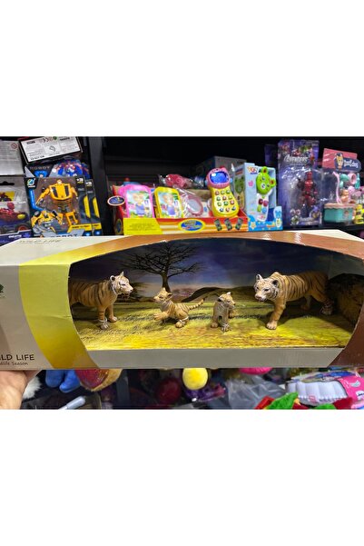 liss çarşı Kaplan Ailesi 4'lü Set Ultra Kalite ve Kutulu Gönderim