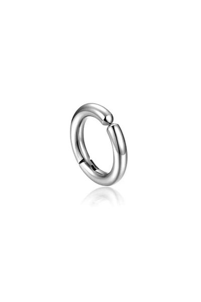 Jaida Moda Unisex 316l Surgical Steel Dangle Double Chain Detail Non-Perforated Hoop Earrings