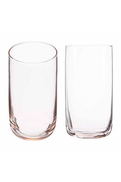 Paşabahçe 6-Piece Iconic Soft Drink Glass - Pink Colored
