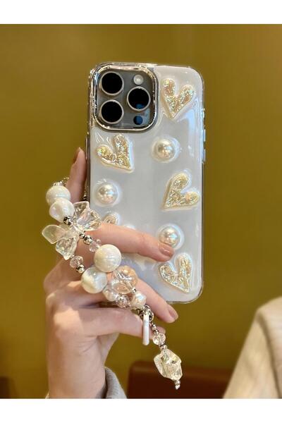 Paladyum Case حافظة على شكل قلب لامعة من لوكس متوافقة مع هاتف iPhone 15 Pro