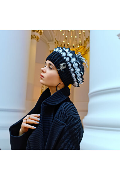 drt tasarım قبعة رسام سوداء اللون بتصميم التاج اللامع 3B