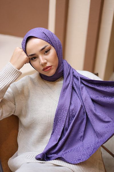 Silk Home Jacquard Deluxe Shawl - Purple