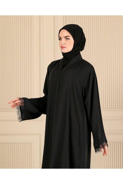 HALİL TÜRKER KOL DANTEL DETAYLI FERACE & ABAYA