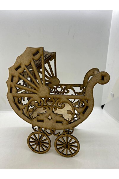 renklielleratölyesi Ahşap Bebek Arabası