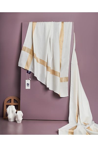 Scarf Gi Luxury Jacquard Shawl - 1 - Off White -