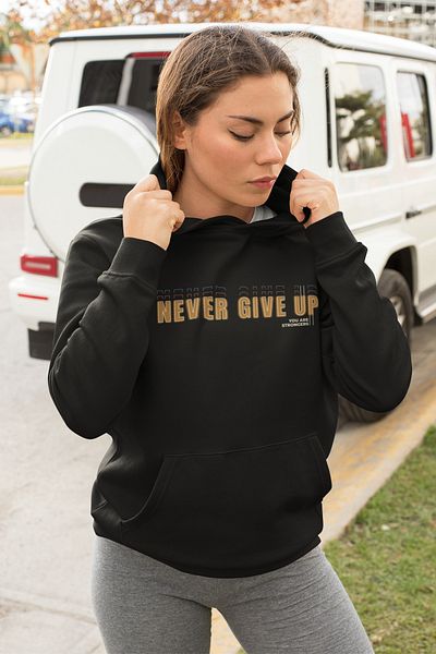 ADABEBEK Γυναικεία φούτερ με κουκούλα Never Give Up Style Oversize