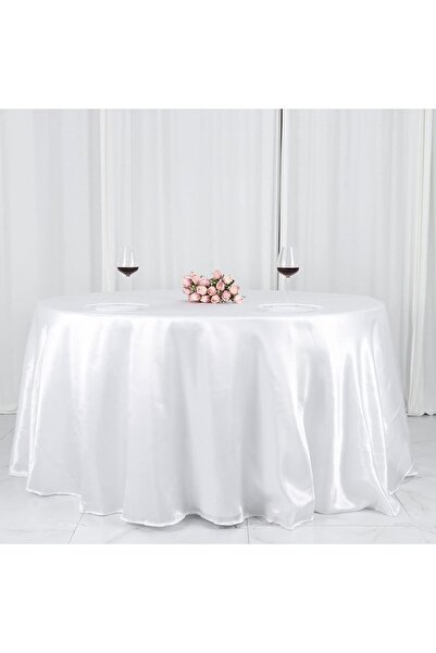 Zeren Home Large Round Satin Tablecloth For Wedding, Hotel, Restaurant, Party Table