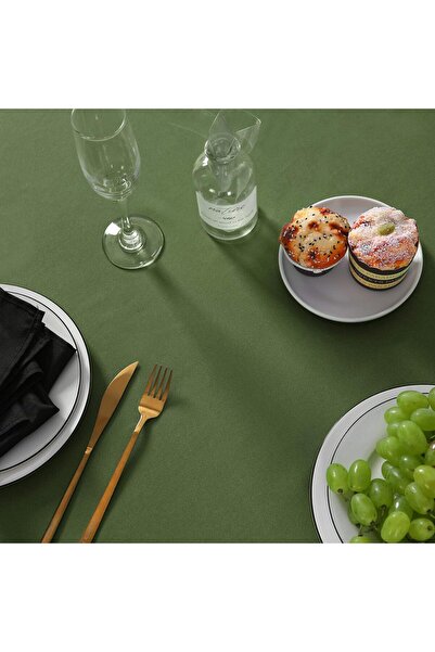 Zeren Home Водостійка бездоганна овальна скатертина зелена 160 x 300