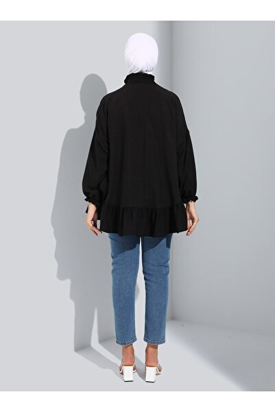 Refka Flywheel Detailed Aerobin Tunic - Black - Benin