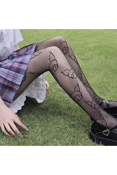 Touz Moda Gothic Kuromi Black Pantyhose