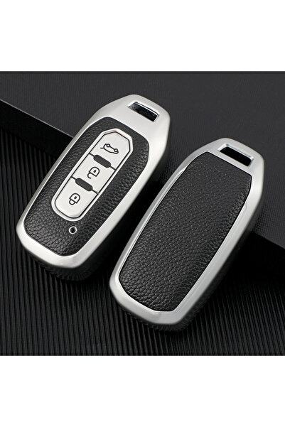 AYCANSTORE Husă TPU pentru telecomandă Ford cu 3 butoane (argintiu)