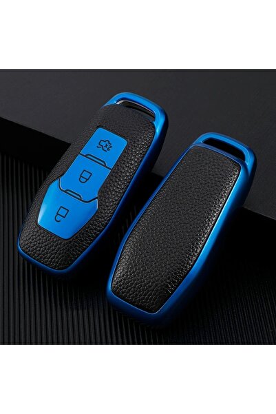 AYCANSTORE Carcasa Tpu pentru chei Ford cu 3 butoane (albastru)