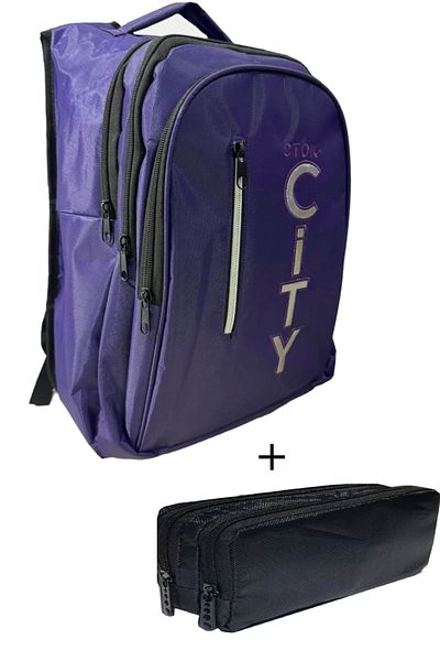 Stok CITY Four-Eye Schoolbag Back Support High School Bag with Pen Holder Gift Primary School Bag Daily Bag