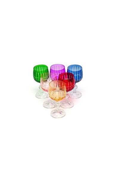 LEONARTE CASA Bohemia Crystal Lime 150ml Colorful Cut Coffee Water Glass