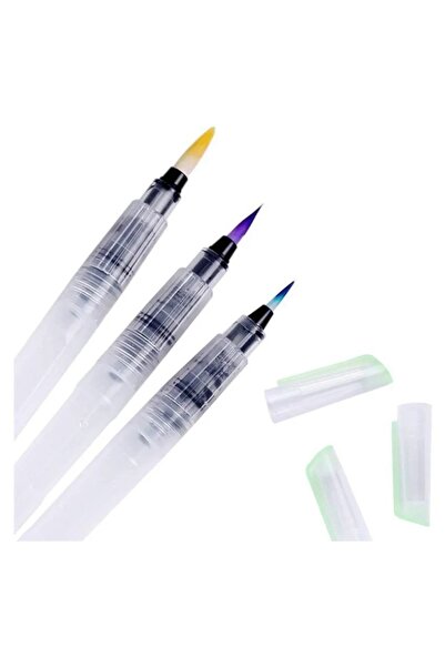 Modellino 3-Piece Water Tank Brush Set Water Paint Pen Calligraphy Brush Line Brush Keep Smiling