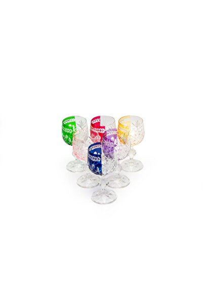 LEONARTE CASA Bohemia Kristal Hybrıd 150ml Renkli Kesme Kahve Su Bardağı