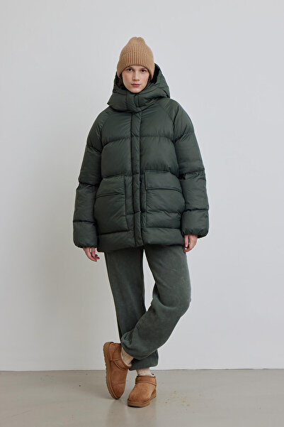 Manuka ΠΑΛΤΟ ΠΡΑΣΙΝΟ ΠΟΛΥ ΜΕΓΕΘΟΣ PUFFY POCKET