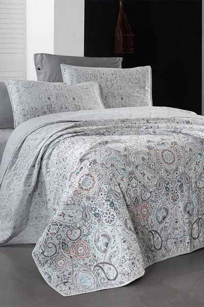 Sarev Opava Gray Mood Comfort Double 100% Cotton Bedspread Set