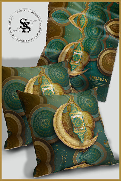 SasoHome Ramadan Kareem & Ramadan Mubarak & Eid Mubarak Decorative Throw Pillow Cover