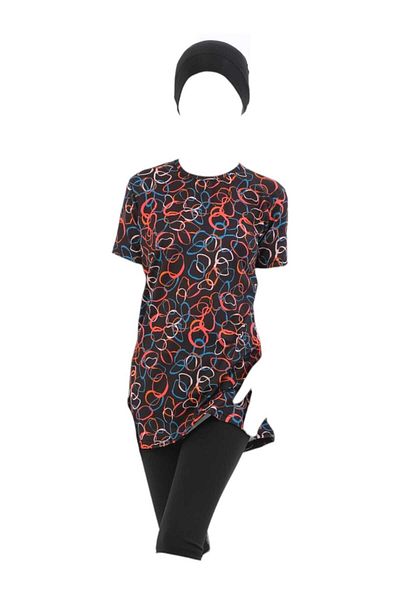 Tezzgelsin Girl's Short Sleeve Hijab Swimsuit