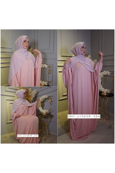 aynour Cotton Comfortable Headscarf Prayer Dress