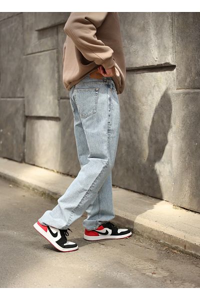 çerme Model baggy pentru bărbați, blugi, spălați cu acid, pantaloni denim Jean ç1