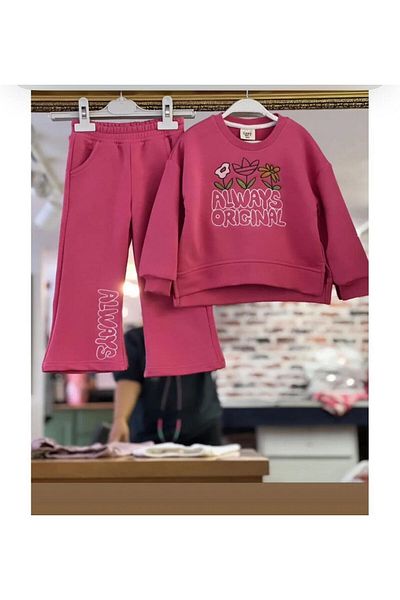 OZZY KİDS Flower Embroidered Girl's Suit