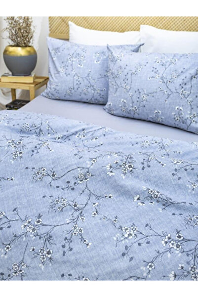 ELY PARKER 100% Cotton Single Duvet Cover Set Flower Patterned Gray Without Sheets