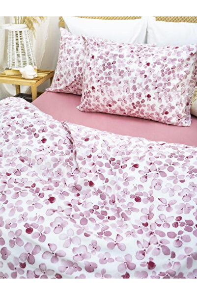 ELY PARKER 100% Cotton Single Duvet Cover Set Flower Patterned Pink Without Sheets