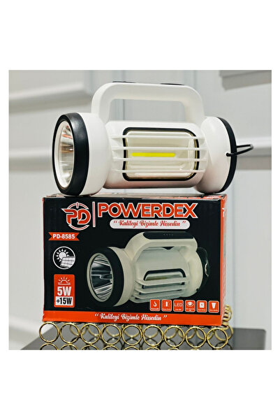 powerdex Çift Işklı Güneş Enerjili Şarjlı El Feneri ve Kamp Lambası
