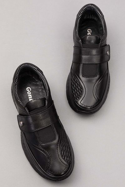 Gondol Pantofi de damă din piele naturală speciali pentru proeminența osoasă af.500 - Negru - 38