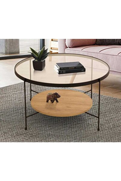 Tapacım OSLO Orta Sehpa , Yan Sehpa ŞEFFAF Cam , ÇAM Alt