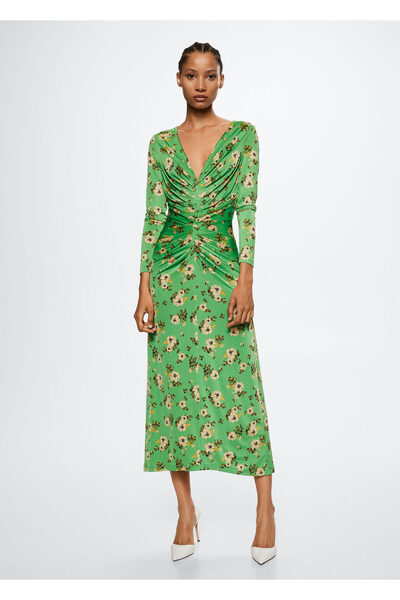 MANGO Woman Πράσινο Γυναικείο Φόρεμα37073838