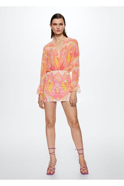 MANGO Woman Gorset damski różowy 37081301
